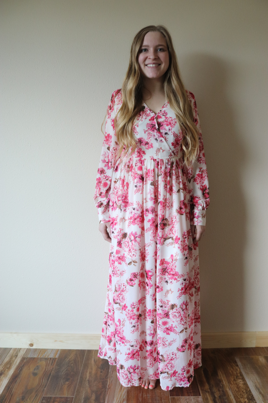 Pink Floral Maxi Dress