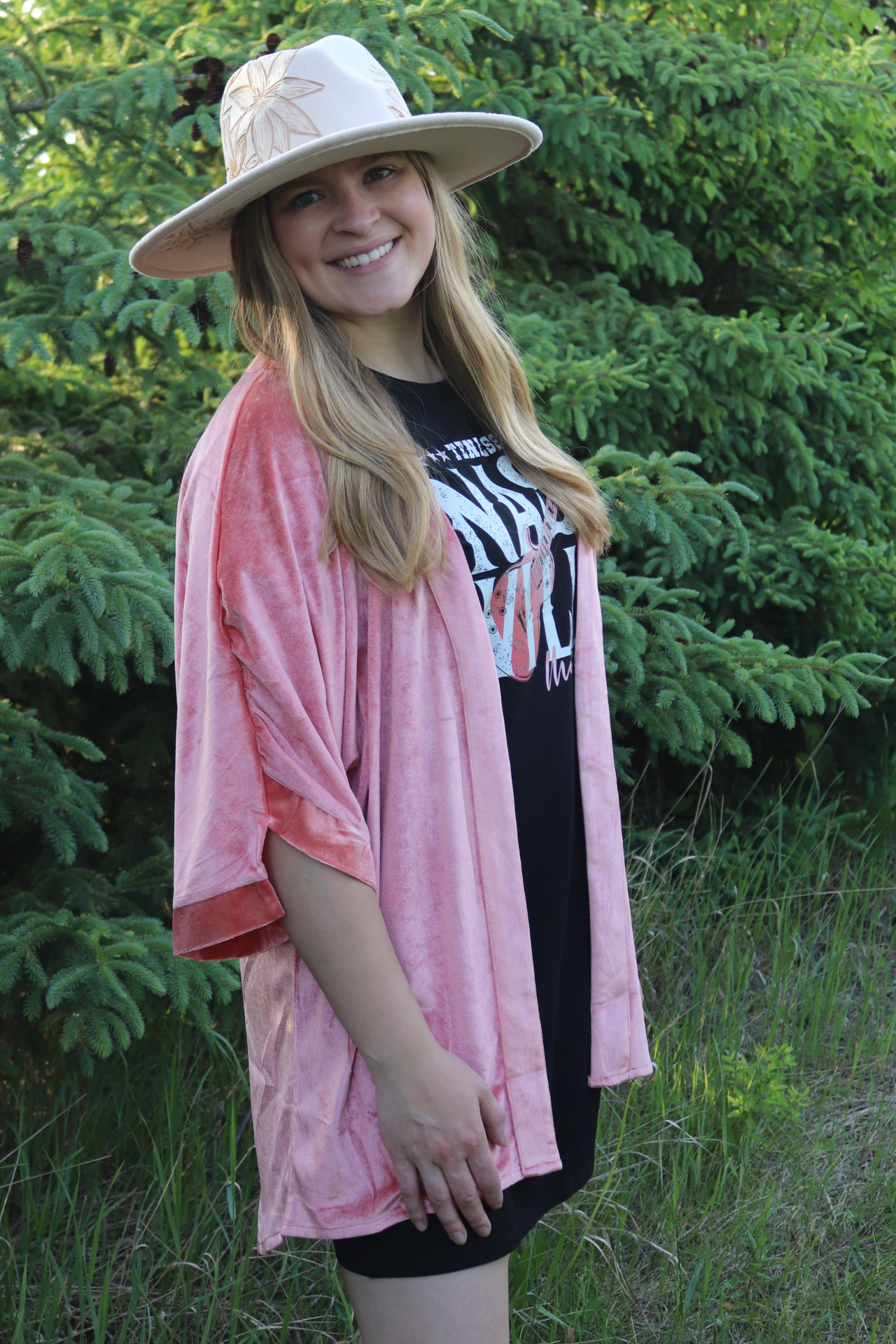 Salmon Velvet Cardigan