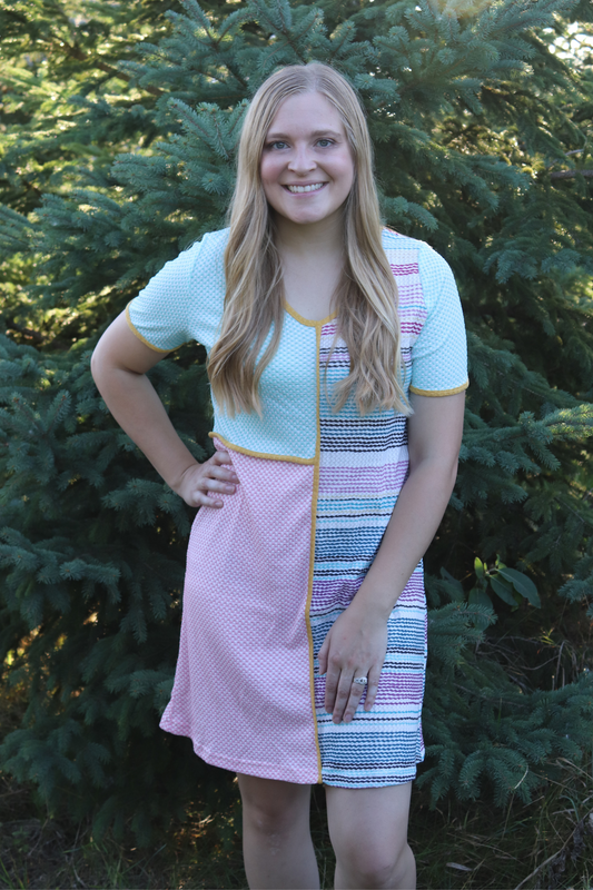 Turquoise Colorblock Dress