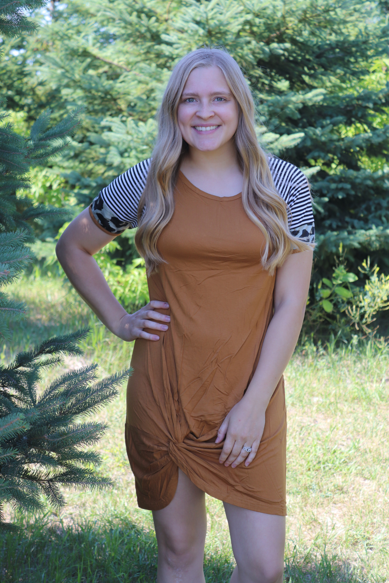 Brown Leopard T-shirt Dress