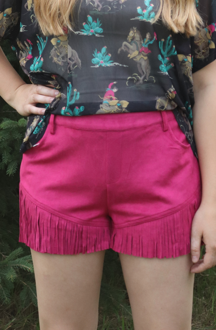 Raspberry Nashville Babe Shorts