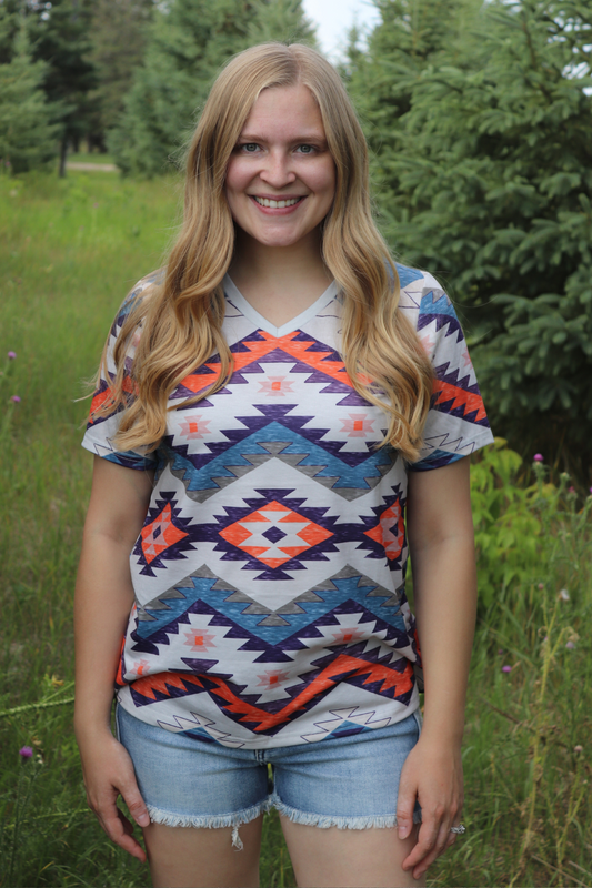 Beige Aztec Tee