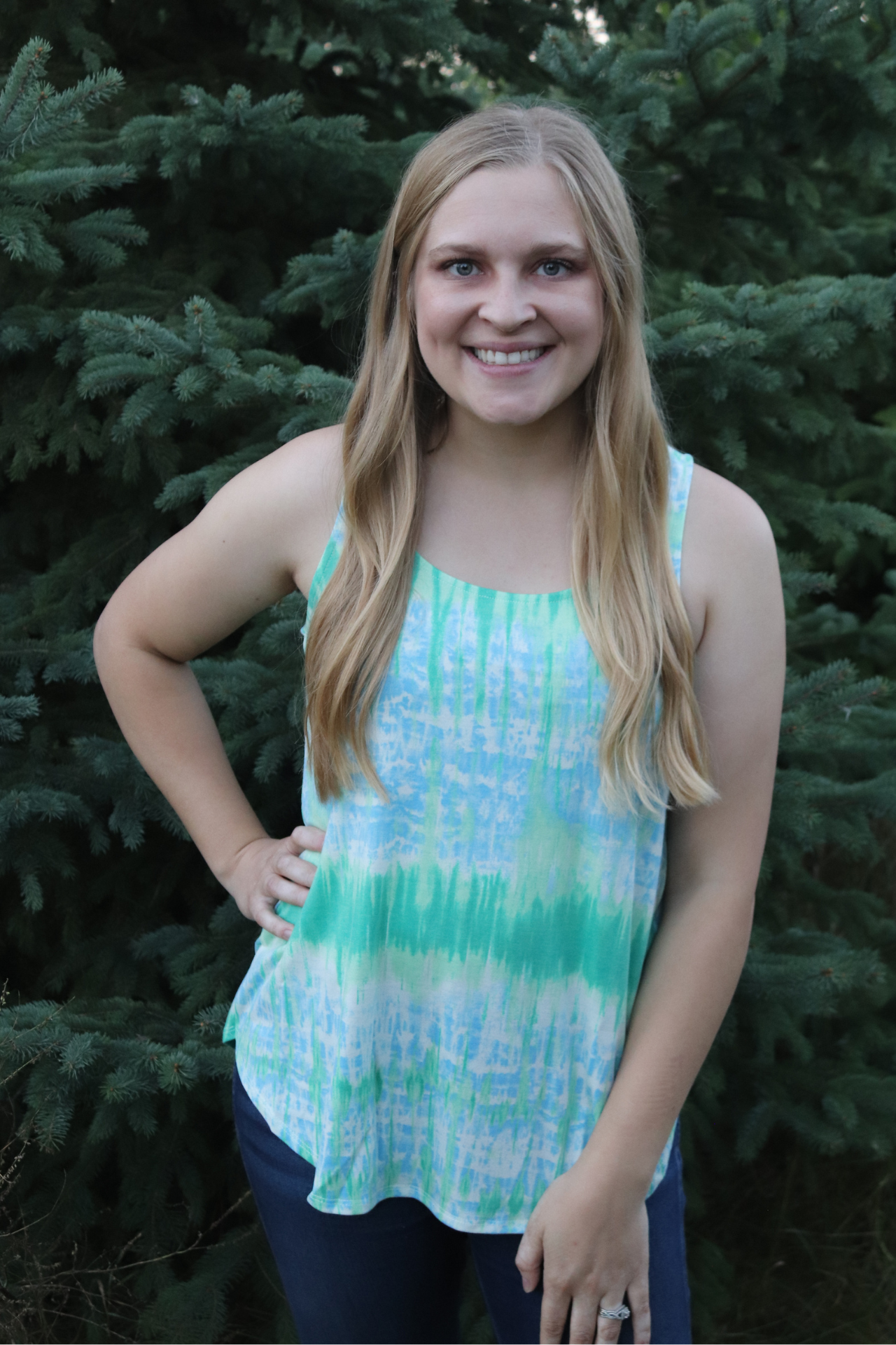 Blue/Green Tie Dye Tank