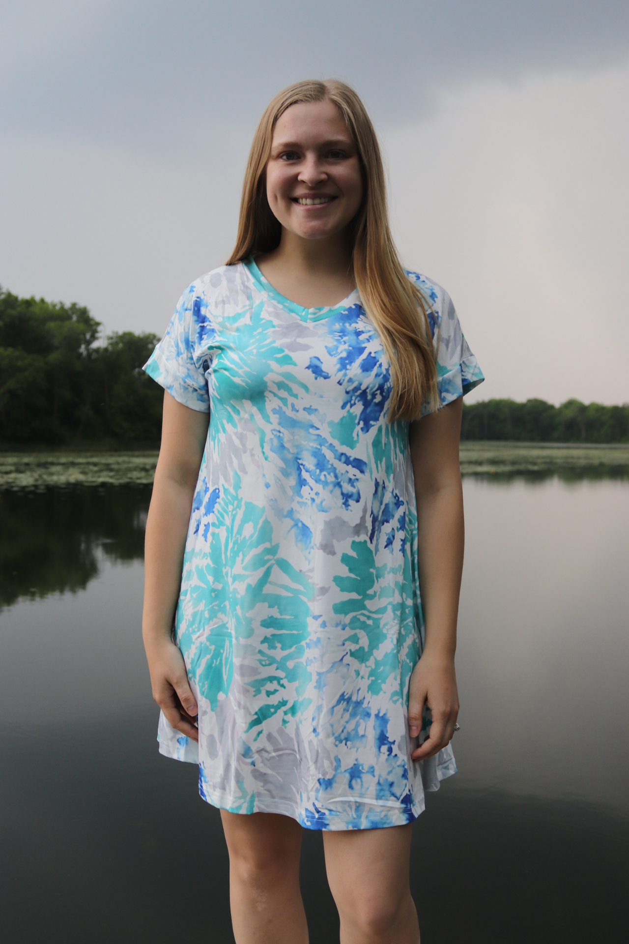 Blue Tie Dye Dress