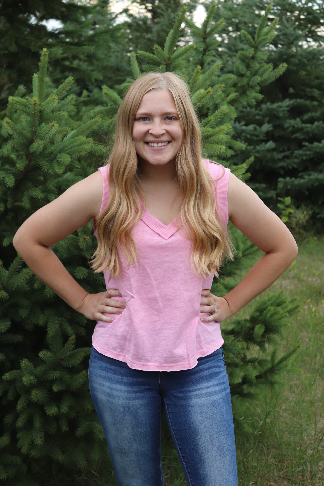 Light Pink V-neck Tank