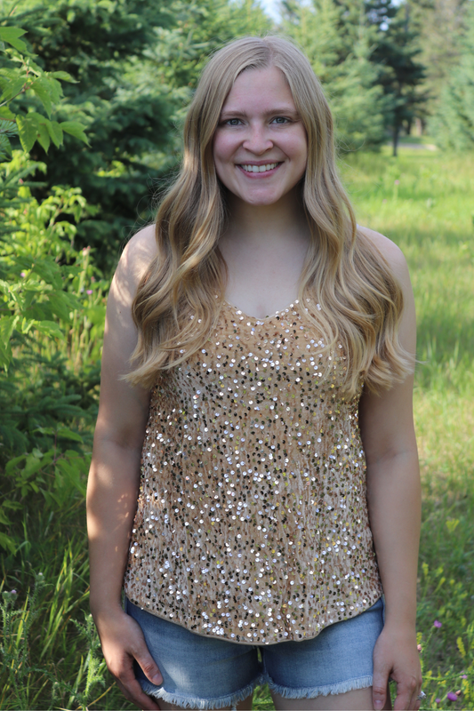 Apricot Sequin Tank