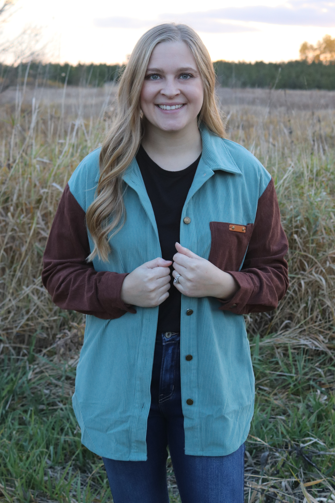 Blue/Brown Corduroy Shacket