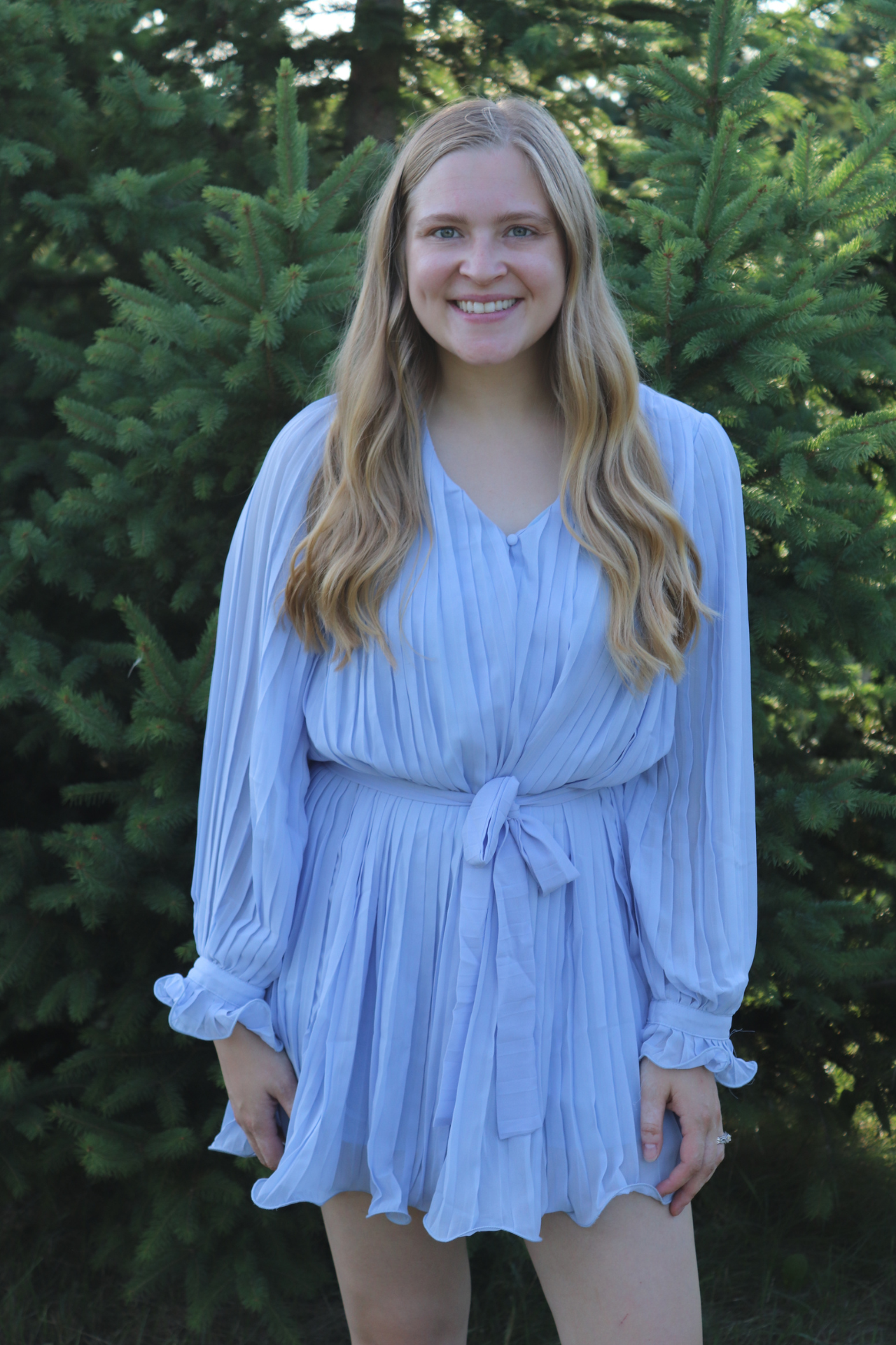 Blue Pleated Romper