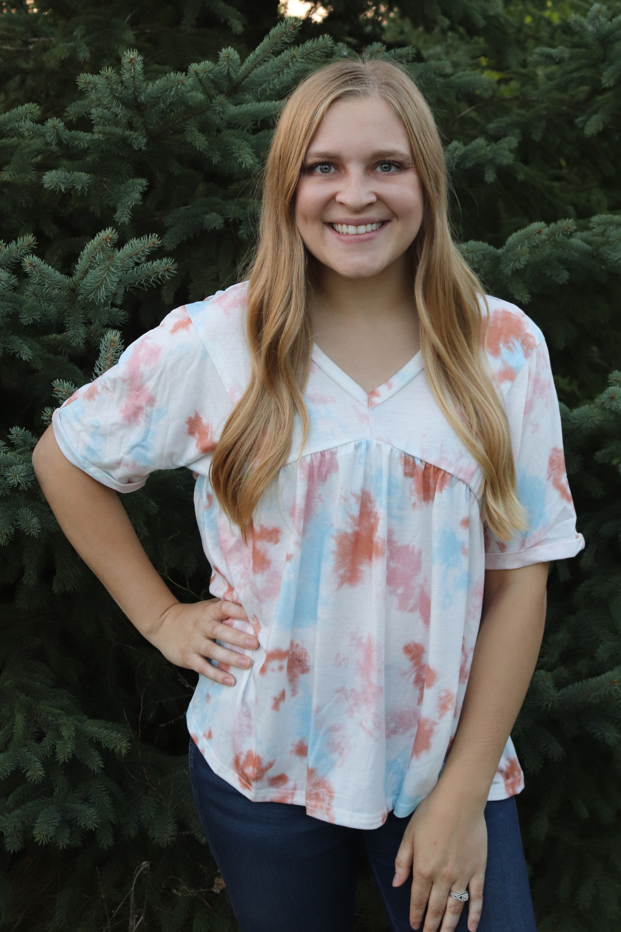 White Tie Dye Top