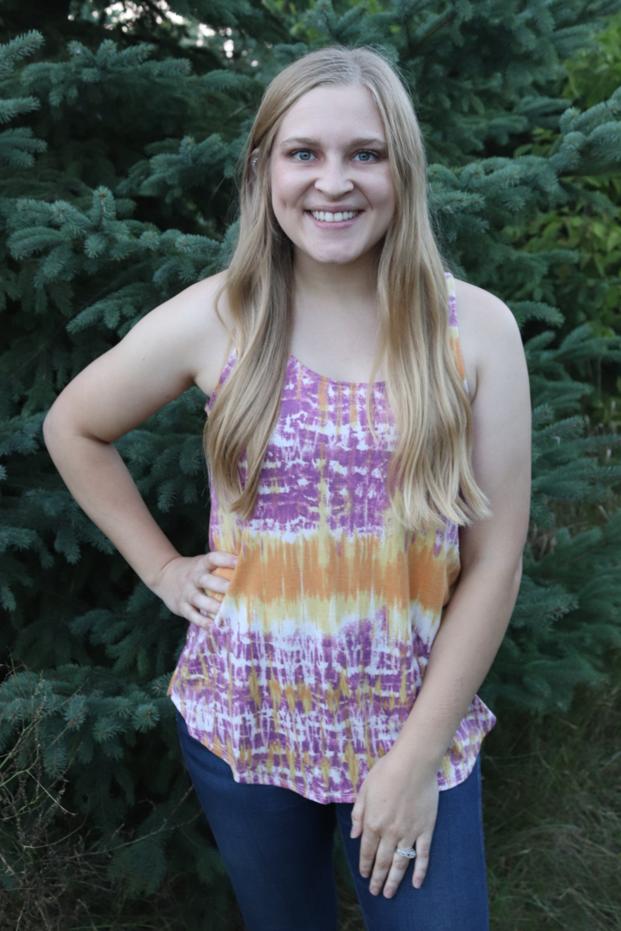 Purple/Yellow Tie Dye Tank