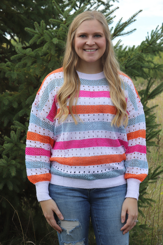 Bright Striped Lightweight Sweater