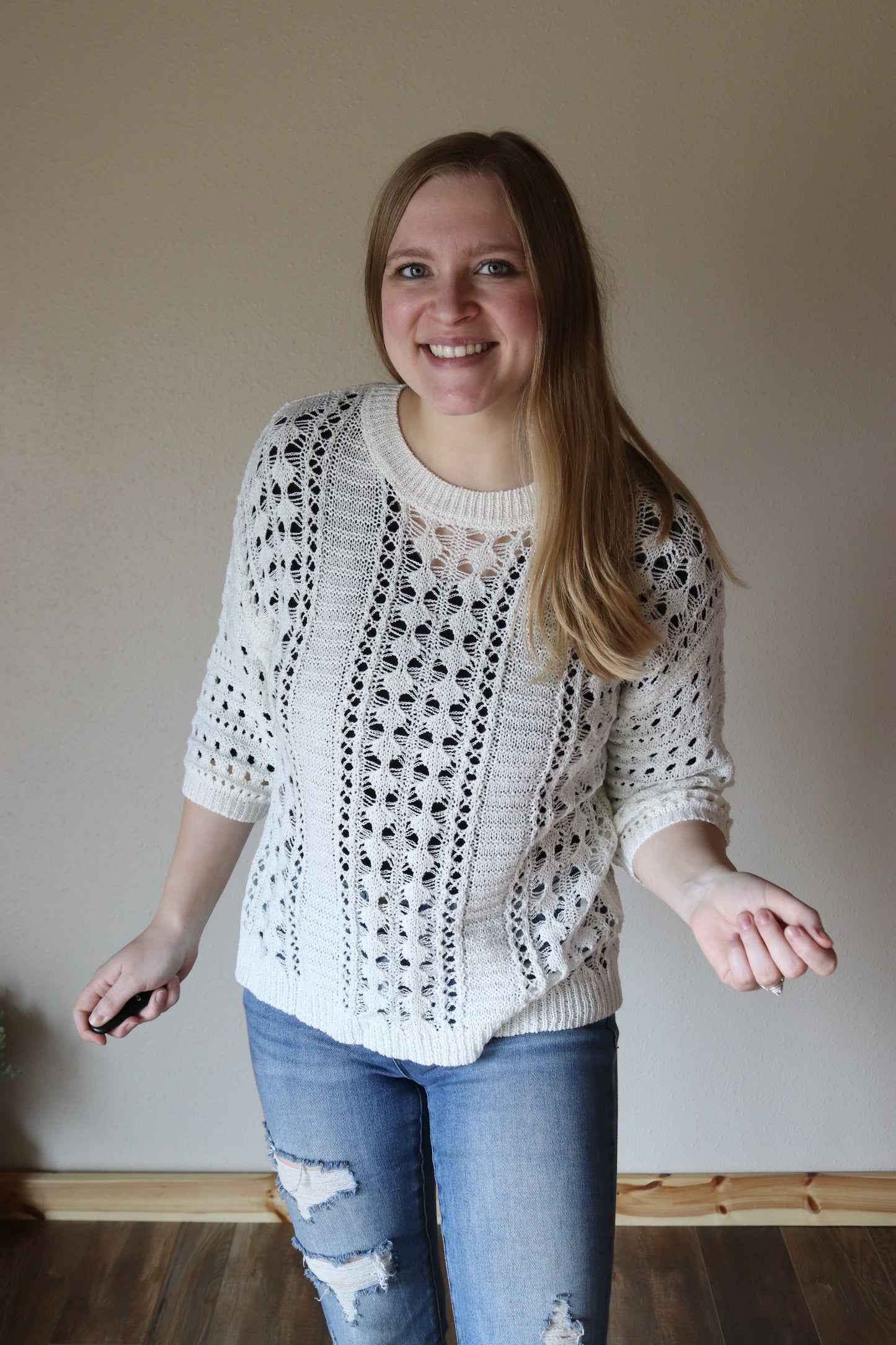 White Crochet Top