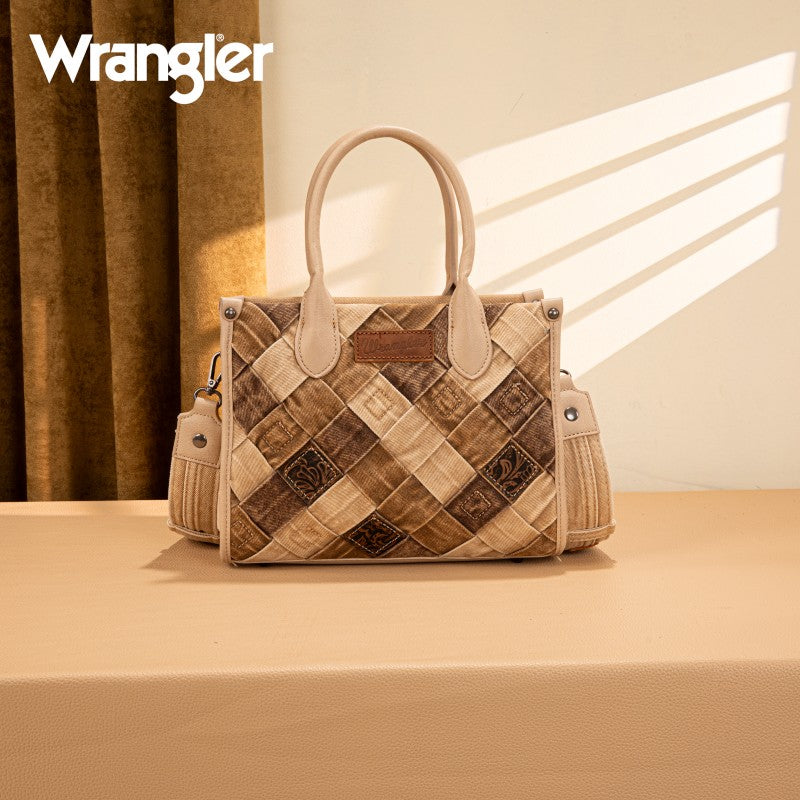 WRANGLER: Small Brown Denim Tote