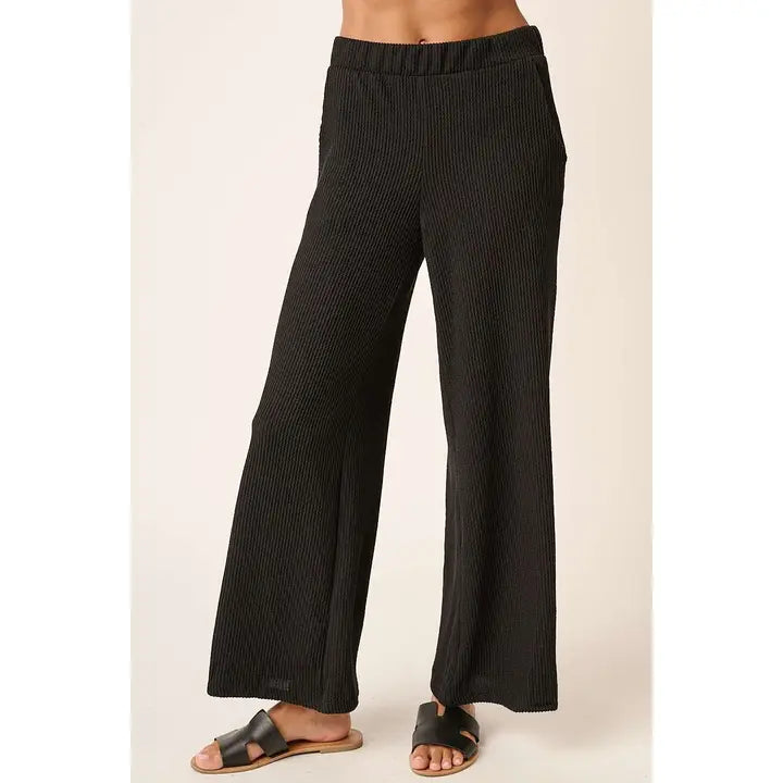 Black Urban Ribbed Pants