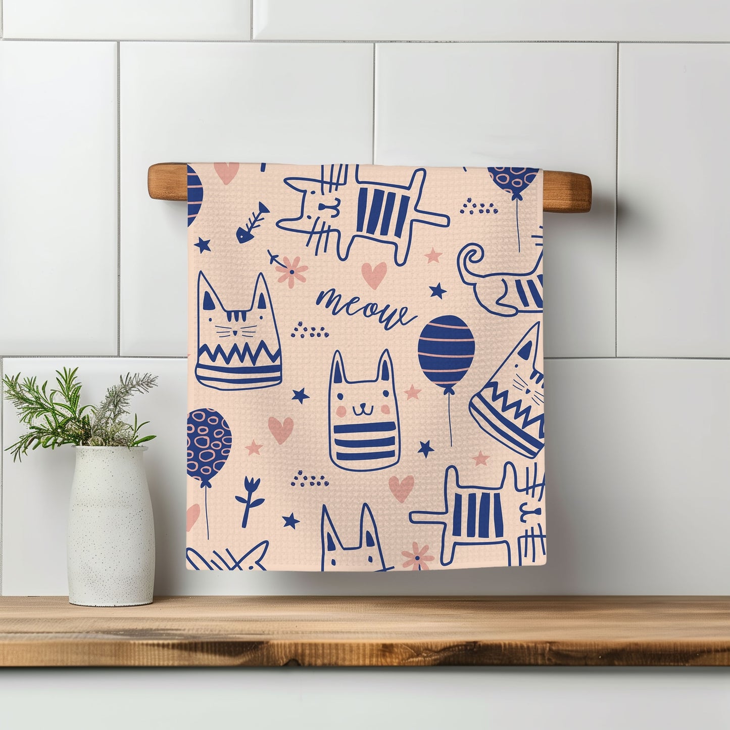 Retro Cat Kitchen Towel