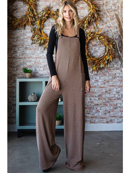 Chestnut Ribbed Jumpsuit