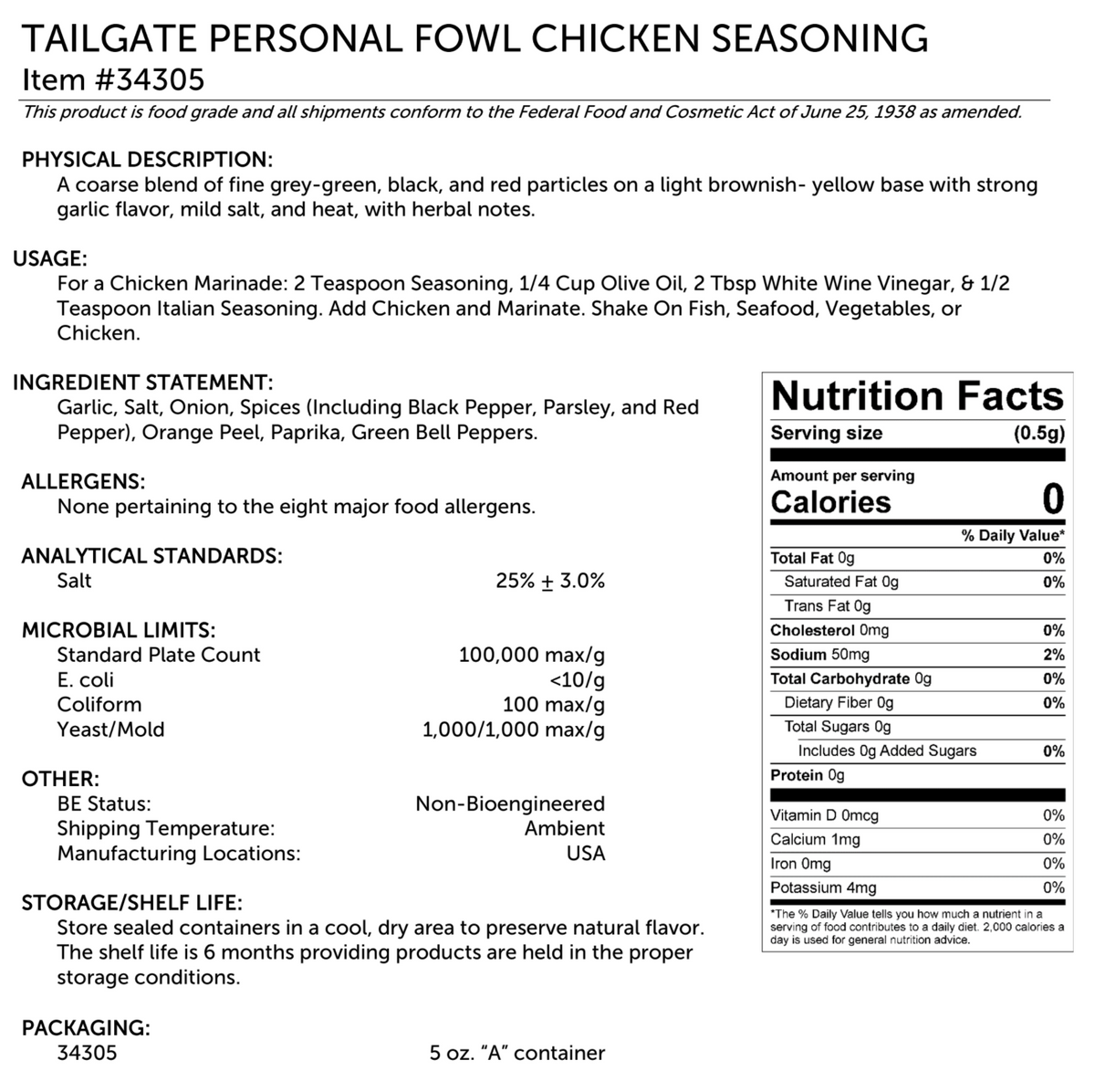 Tailgate Spices: Personal Fowl
